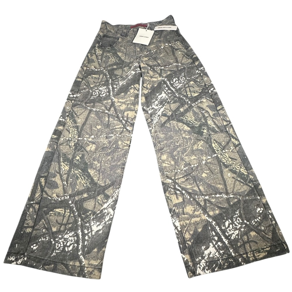 NWT Jaded London Forest Camo Low Rise Colossus Jeans Wide Leg Baggy Size 26